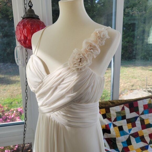 Elegant Cream Wedding Dress Vintage Cindy Collection Ivory Size Large - Picture 5 of 14